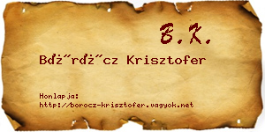 Böröcz Krisztofer névjegykártya
