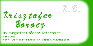 krisztofer borocz business card